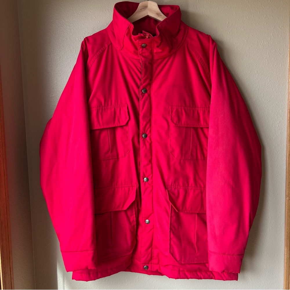 VTG Woolrich Jacket Men’s Size L Red WPL 6635 USA Plaid Chore Barn Winter Coat
